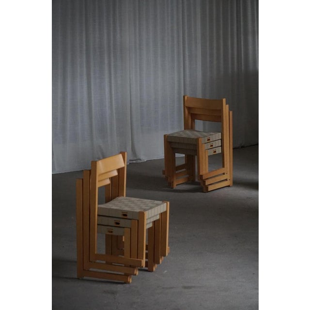 Koldinghus Chairs in Beech with Woven Seats attributed to Hans J. Wegner for Getama, 1988, Set of 6 For Sale - Image 3 of 18