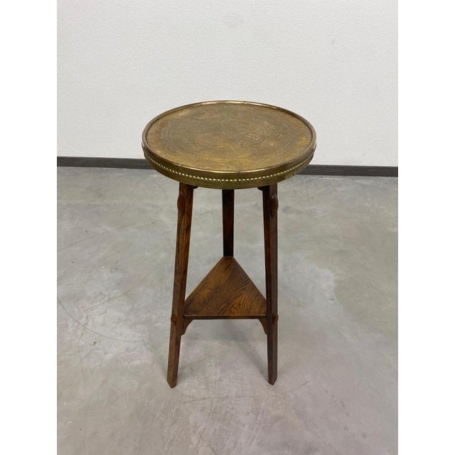 Jugendstil Side Table with Brass Top attributed to Joseph Maria Olbrich, 1890s For Sale - Image 9 of 11