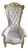 Luxury Gold & White Tufted Throne Accent Chair – Regal Statement Seating For Sale
