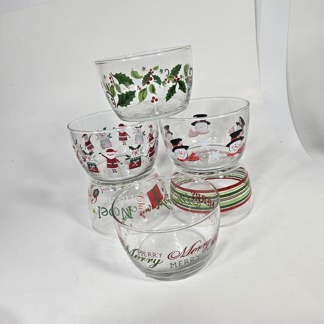 Vintage Christmas Bowls- Set of Six For Sale - Image 10 of 13