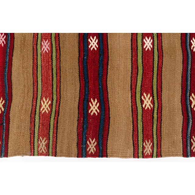 1960s Handwoven Striped Tribal Rug With Small Motifs For Sale - Image 4 of 10