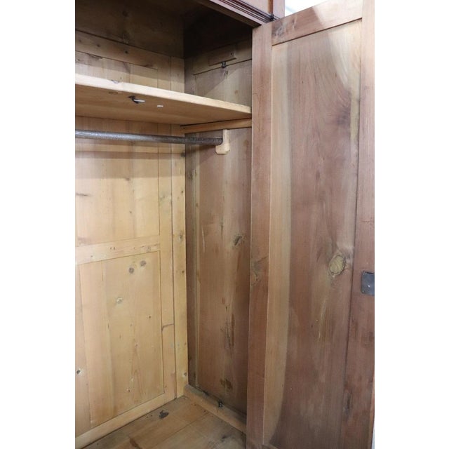 Wood Large Antique 19th Century 4-Door Wardrobe in Walnut For Sale - Image 7 of 18