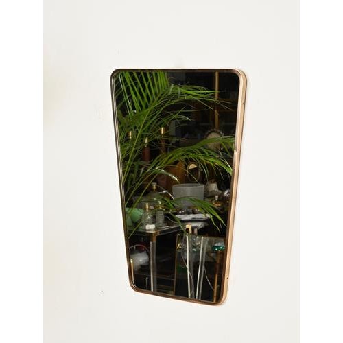 Large Tapered Rectangular Brass Mirror by Gio Ponti, Italy, 1950s For Sale - Image 11 of 14