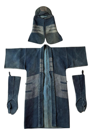 Rare Japanese Fireman's Four-Piece Assemble Meiji to Showa Period