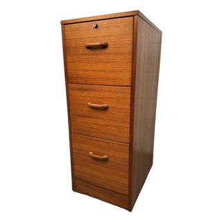 Mid 20th Century Danish Modern Three Drawer Teak Filing Cabinet by BRDR Furbo For Sale