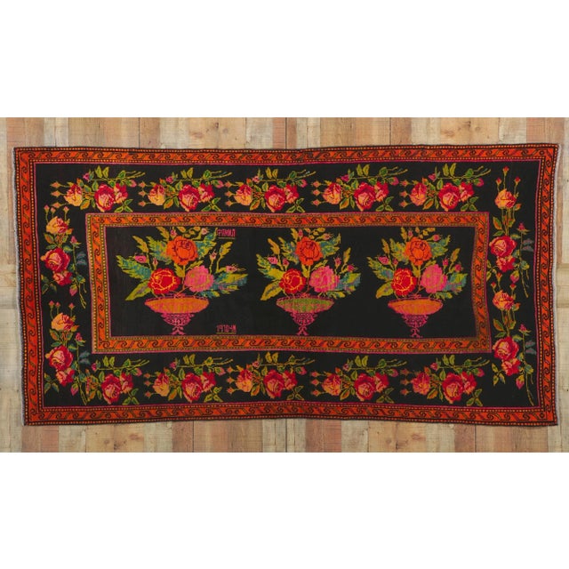 Early 20th Century Antique Caucasian Karabakh Rug, 04'03 X 08'03 For Sale - Image 9 of 10
