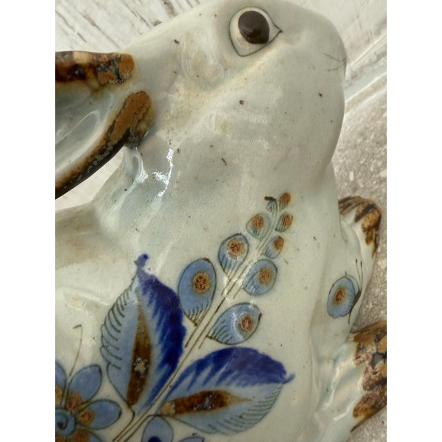Vintage ‘Ken Edwards Style’ Mexican Tonala Large Pottery Decorated Bunny, Rabbit For Sale - Image 4 of 12