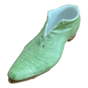 1940s Royal Bayreuth Light Green and Brown Porcelain Mens Wingtip Shoe Figurine