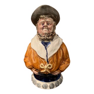19th Century Belgian Nimy-Lès-Mons Barbotine Sailor Pitcher For Sale