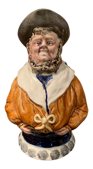 19th Century Belgian Nimy-Lès-Mons Barbotine Sailor Pitcher