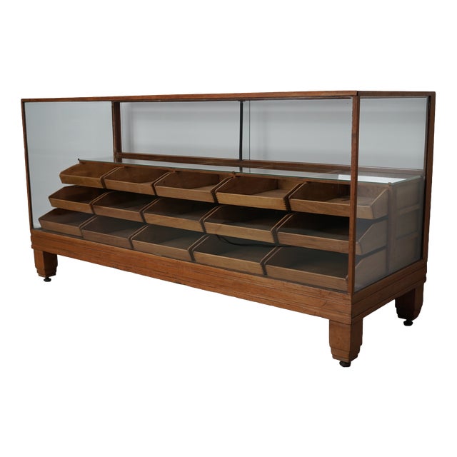 Antique British Oak Haberdashery Cabinet, 1930s For Sale