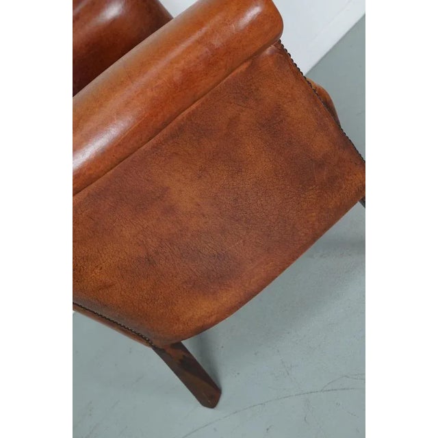 Vintage Dutch Cognac Colored Leather Club Chair For Sale - Image 12 of 18