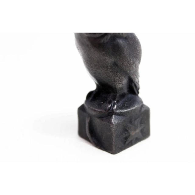 Black Vintage Bronze Owl, 1950s For Sale - Image 8 of 10