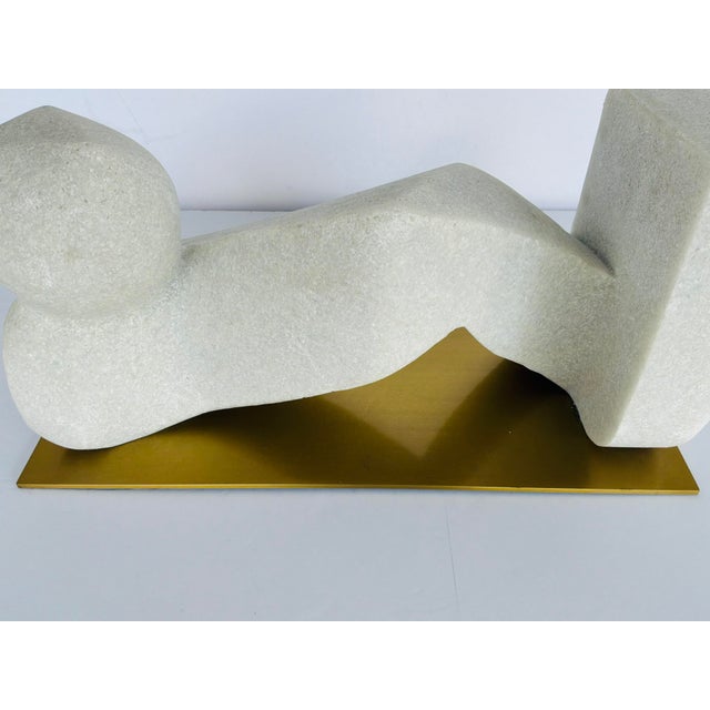2020s Arteriors Modern Ricestone and Brass Zane Sculpture For Sale - Image 5 of 5