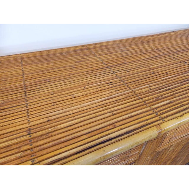 1960s Vintage Rattan Sideboard attributed to Adrien Audoux & Frida Minet, 1960s For Sale - Image 5 of 18