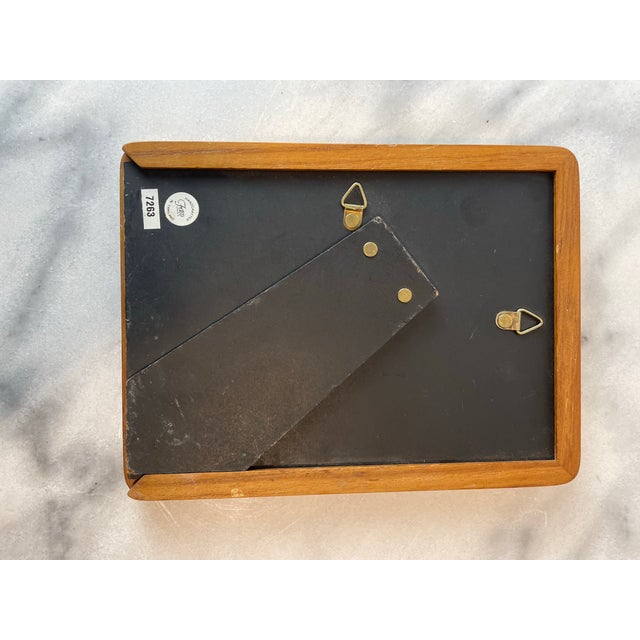 Mid 20th Century Mid-Century Modern Solid Teak Picture Frame Danish Modern Wall or Tabletop Display For Sale - Image 5 of 7