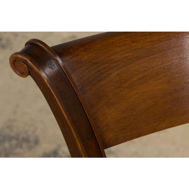 Early 19th Century Set of 8 French Directoire Walnut Dining Chairs, Early 19th Century For Sale - Image 5 of 18