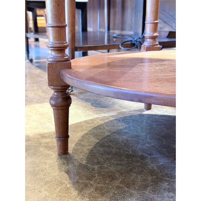 Stone Vintage Louis XVI Style Round Marble Top Side Table With Lower Shelf For Sale - Image 7 of 8
