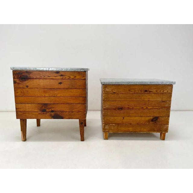 Vintage Industrial Nightstands, 1950s, Set of 2 For Sale - Image 11 of 13