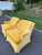 Pair of Mustard Yellow Velvet Club Chairs For Sale - Image 4 of 13