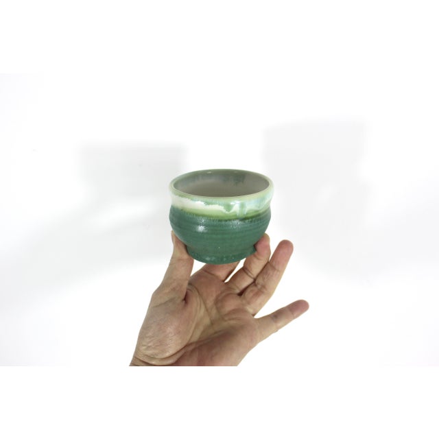 Green Vintage Signed Studio Pottery Bowls Handmade Set of Two For Sale - Image 8 of 10