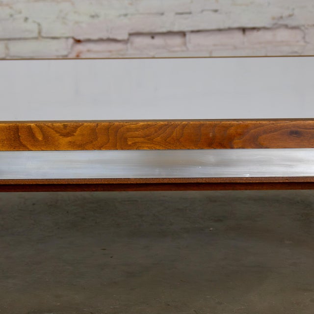 Mid-20th Century MCM Coffee or End Table Rectangular Walnut Frame & White Laminate Top For Sale - Image 10 of 18
