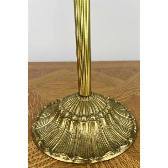 Vintage French Ashtray Stand in Brass and Onyx Crystal For Sale - Image 6 of 14