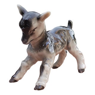 Art Deco Porcelain Goat Figurine, 1920s For Sale