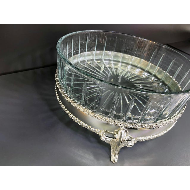Boho Chic Three-Legged Brass Bowl with Removable Glass For Sale - Image 3 of 11