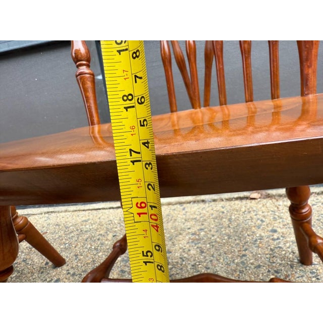 Set of 4 Vintage Windsor Style Spindle Back Dining Chairs For Sale - Image 4 of 15