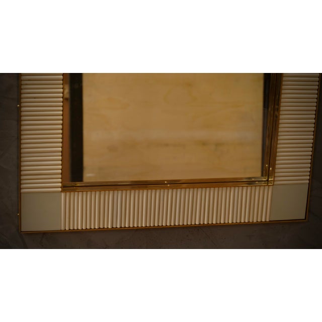 Mid-Century Modern Mid-Century Console Wall Mirror in Murano Glass and Brass, 2000 For Sale - Image 3 of 10