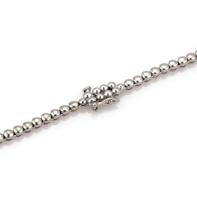 Contemporary Diamond Drop Necklace 14k White Gold Lariat Style Estate 1.00ct For Sale - Image 3 of 4