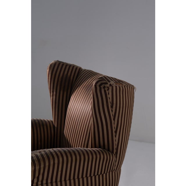 Armchairs in Original in Silk by Osvaldo Borsani, 1950s For Sale - Image 10 of 12