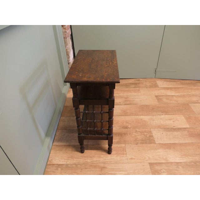 19th Century Antique Arts and Crafts Oak Side Table by Leonard Wyburd, 1890 For Sale - Image 5 of 8
