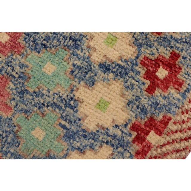 Blue Contemporary Balochi Blue/Red Wool Rug - 4'1''x6'0'' For Sale - Image 8 of 11