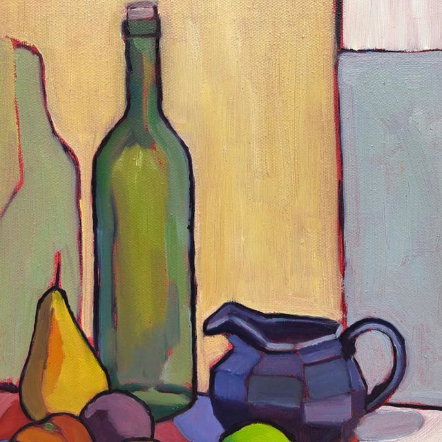 "The Geometry of Color" Contemporary Still Life With Green Glass Bottle For Sale In New York - Image 6 of 7