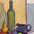 "The Geometry of Color" Contemporary Still Life With Green Glass Bottle For Sale In New York - Image 6 of 7