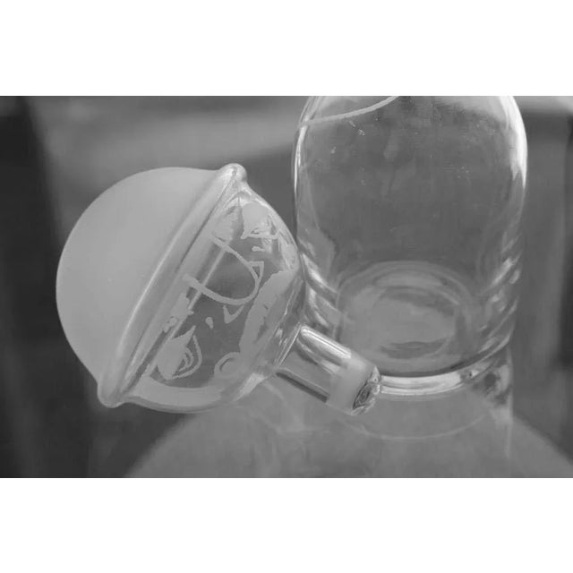 Vintage Stenciled Man Glass Decanter Bottle Chairish