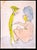 The Couple is a Pencil, pastel and Watercolour drawing realized by Mino Maccari (1924-1989) in 1980s. Hand-signed on the...