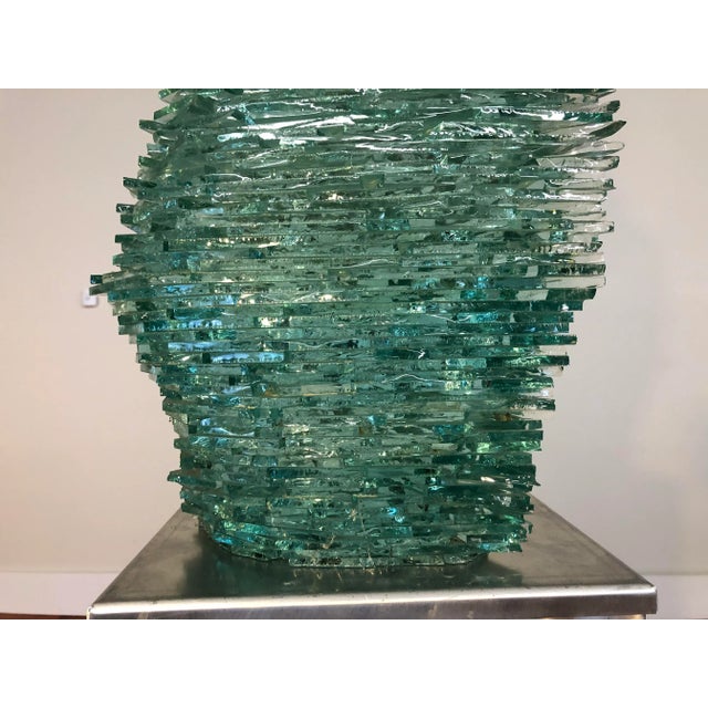 Late 20th Century Late 20th Century Large Modern Fractured Glass Sculpture For Sale - Image 5 of 10