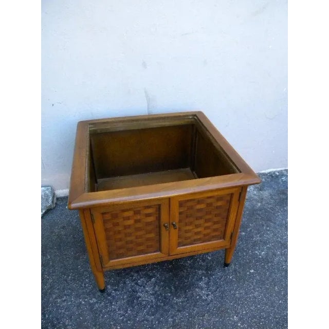 1960s Mid Century Marble Top Low Nightstand Side End Table For Sale - Image 5 of 10