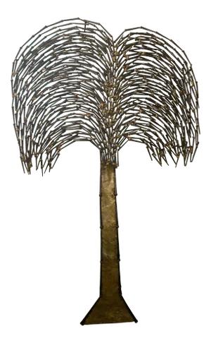 1950s Mid-Century Ron Schmidt Nail Tree Art Wall Sculpture
