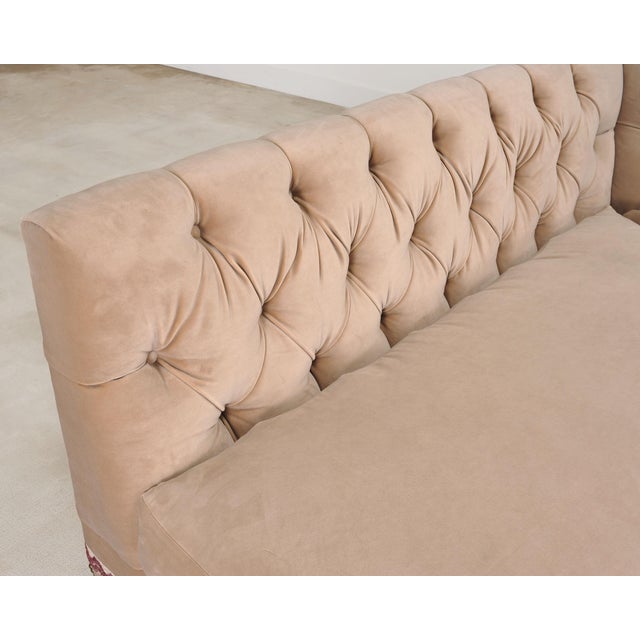 Bespoke Tufted Velvet 4-Piece Banquette Sectional Sofa 12 Ft For Sale - Image 11 of 18