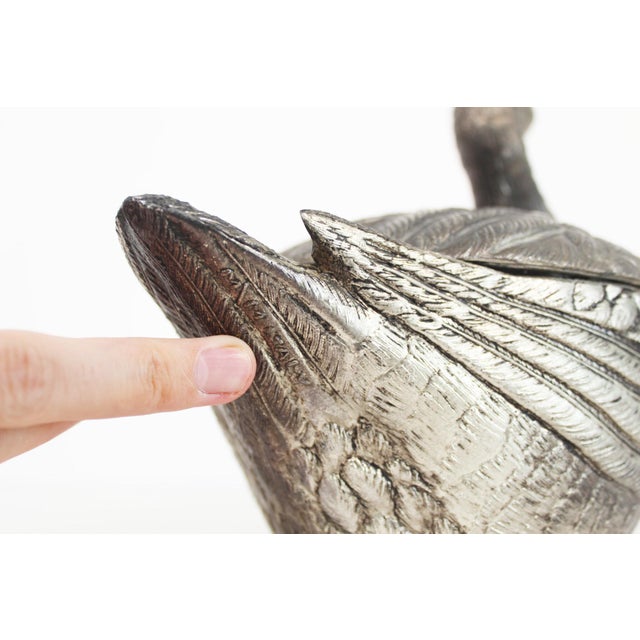 Metal Silver Plated Duck Ice Bucket by Mauro Manetti for Fonderia D'Arte, 1970s For Sale - Image 7 of 9