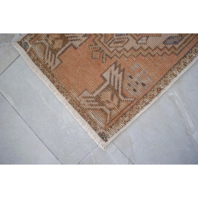 Textile Distressed Low Pile Turkish Yastik Faded Rug - 1'6'' X 3' For Sale - Image 7 of 13