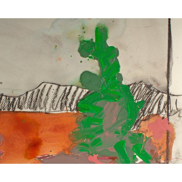 Paper “Piedmont Landscape” Abstract Mixed Media Painting Signed by Harry Hilson For Sale - Image 7 of 8