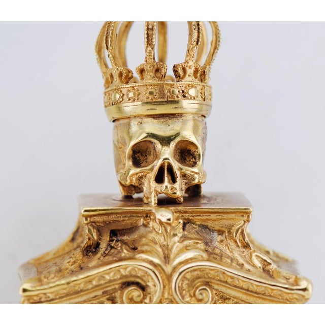 Antique Museum French Memento Mori Skull Skeleton Verge Fusee Desk Clock C1819 For Sale In Dallas - Image 6 of 15