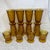 These vintage amber footed tumblers are from the Colony Whitehall line (also known as the "Cubist" or stacked-cube...