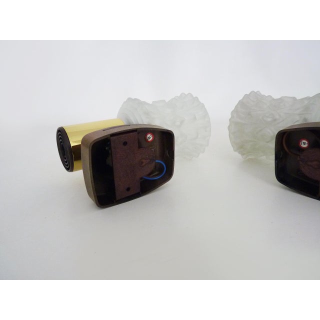 Vintage Italian Targetti Wall Sconces in Gold-Tone Metal with Glass Globes, 1970s, Set of 2 For Sale - Image 9 of 11