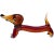 Murano Vintage Sommerso Red Orange Italian Art Glass Dachshund Puppy Dog Figure Sculpture For Sale - Image 11 of 11